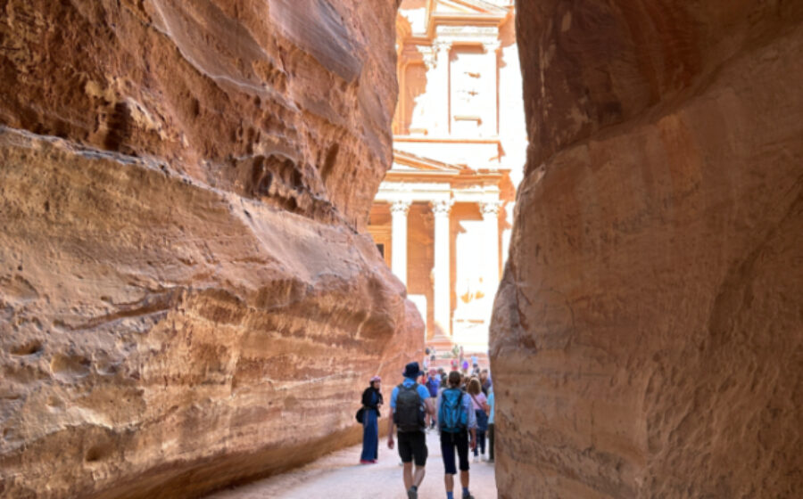 Entrance to the Treasury in Petra by Ramaa Reddy